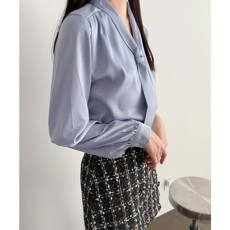 ボウタイ ブラウス レディース Vネック | SUNSHINE CLOSET | 詳細画像17 