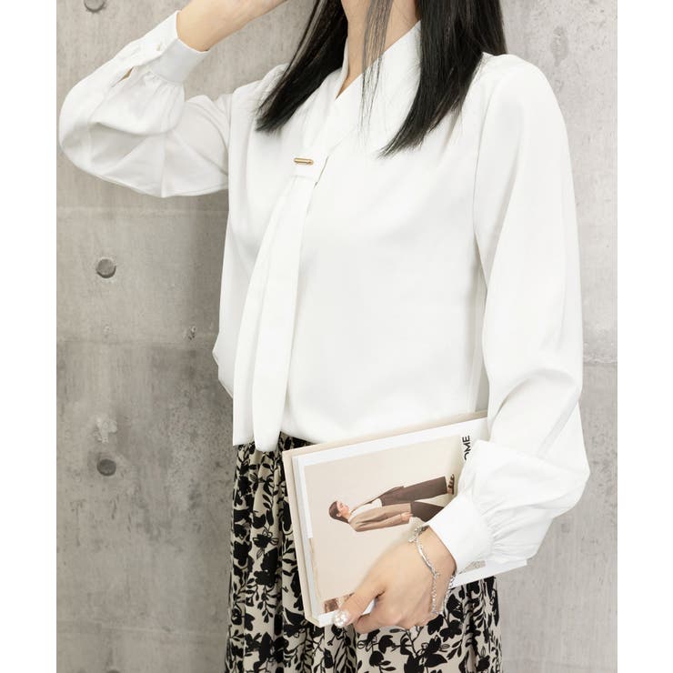 ボウタイ ブラウス レディース Vネック | SUNSHINE CLOSET | 詳細画像22 