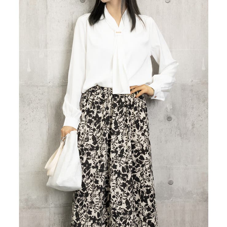 ボウタイ ブラウス レディース Vネック | SUNSHINE CLOSET | 詳細画像23 