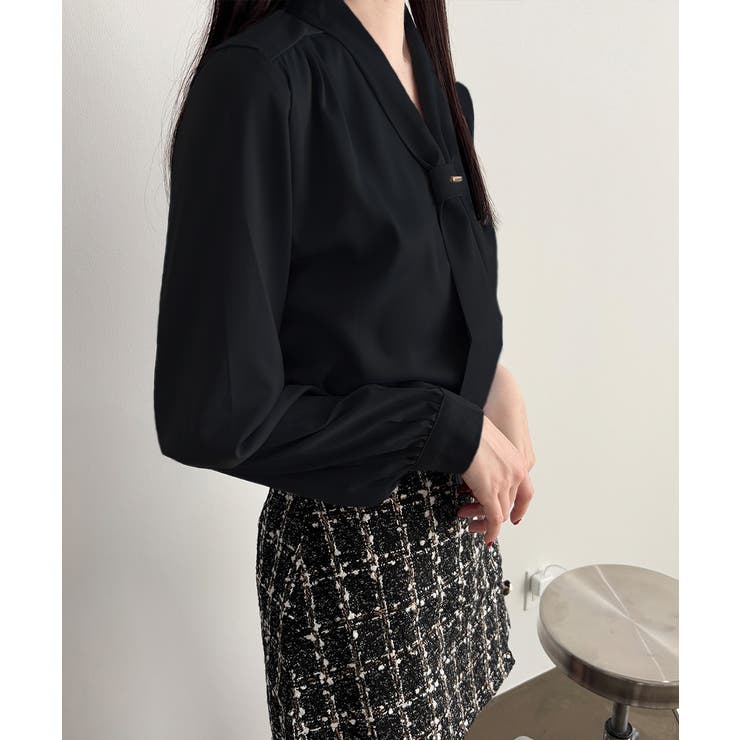 ボウタイ ブラウス レディース Vネック | SUNSHINE CLOSET | 詳細画像5 