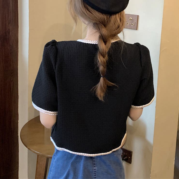 ツイード風半袖ジャケットレディース韓国風 | SUNSHINE CLOSET | 詳細画像6 