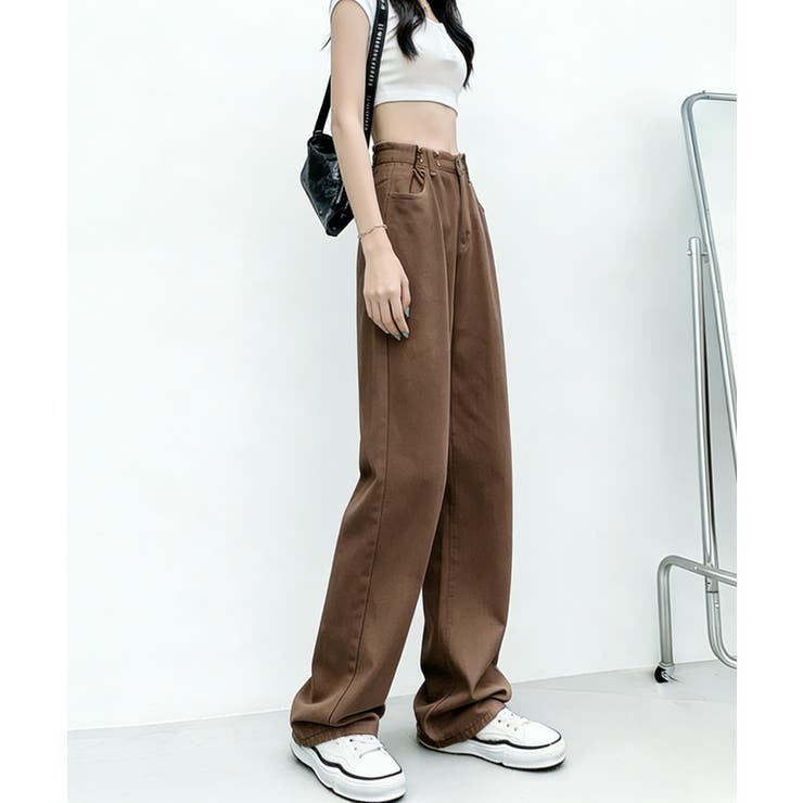 ハイウエス ゆったりロングデニムレディース 体型カバーデニムストレートパンツ | SUNSHINE CLOSET | 詳細画像12 