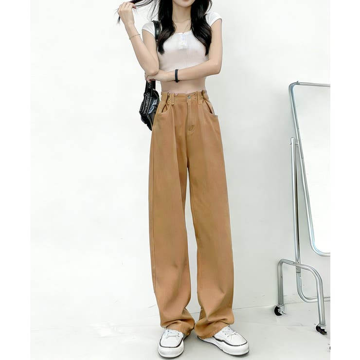 ハイウエス ゆったりロングデニムレディース 体型カバーデニムストレートパンツ | SUNSHINE CLOSET | 詳細画像16 