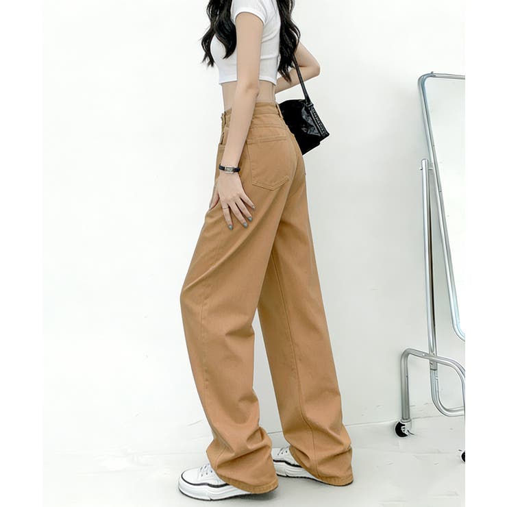 ハイウエス ゆったりロングデニムレディース 体型カバーデニムストレートパンツ | SUNSHINE CLOSET | 詳細画像17 