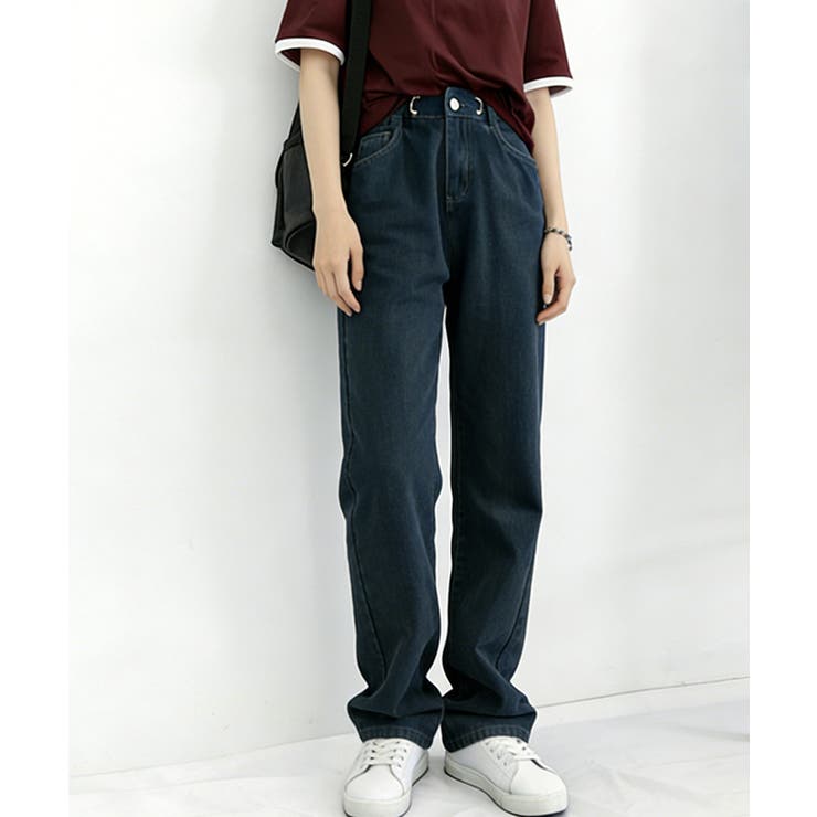 ハイウエス ゆったりロングデニムレディース 体型カバーデニムストレートパンツ | SUNSHINE CLOSET | 詳細画像19 