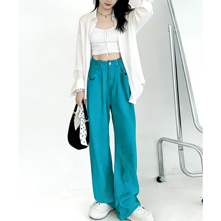 ハイウエス ゆったりロングデニムレディース 体型カバーデニムストレートパンツ | SUNSHINE CLOSET | 詳細画像27 