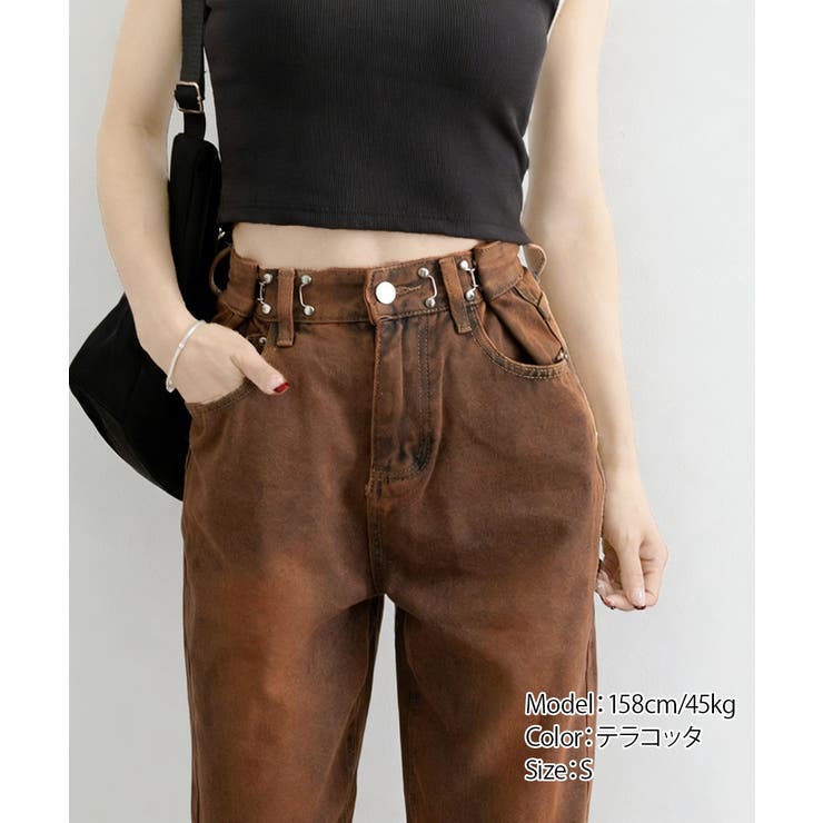 ハイウエス ゆったりロングデニムレディース 体型カバーデニムストレートパンツ | SUNSHINE CLOSET | 詳細画像40 