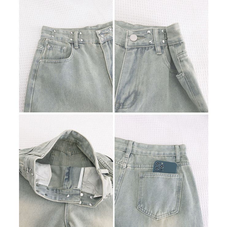 ハイウエス ゆったりロングデニムレディース 体型カバーデニムストレートパンツ | SUNSHINE CLOSET | 詳細画像46 