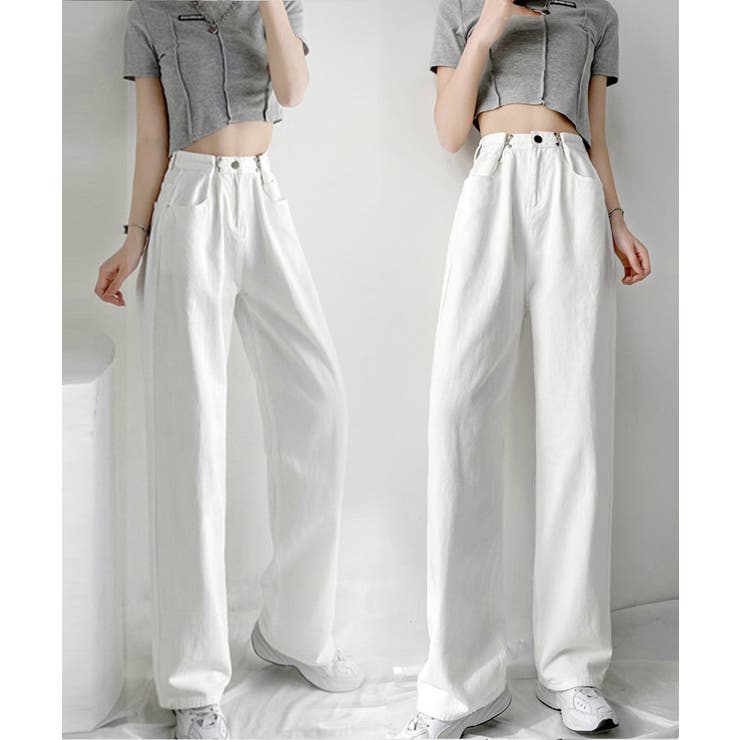 ハイウエス ゆったりロングデニムレディース 体型カバーデニムストレートパンツ | SUNSHINE CLOSET | 詳細画像5 