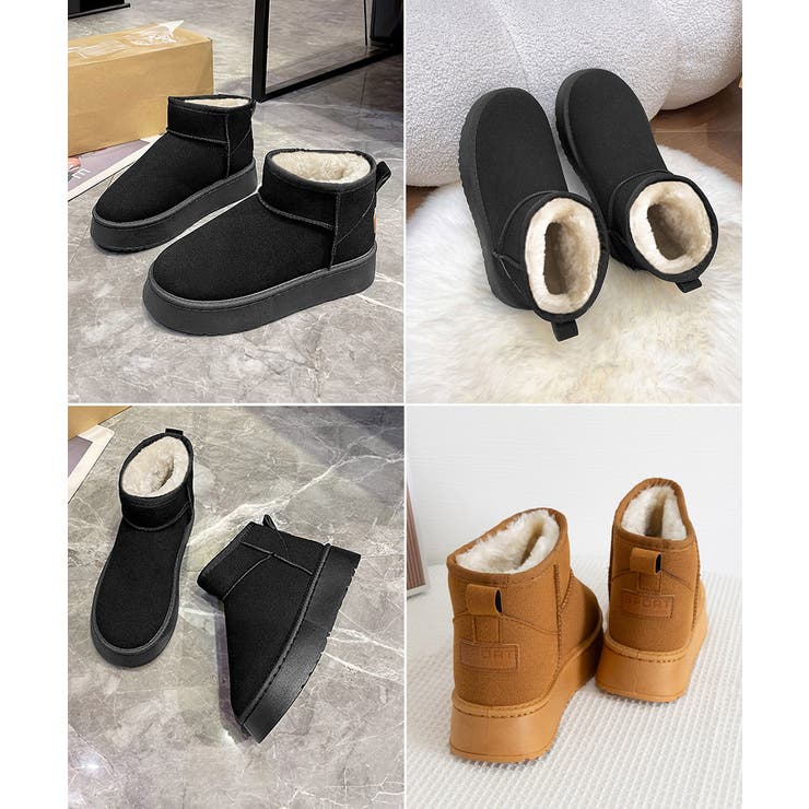 厚底ムートンブーツ 裏起毛ショートブーツ | SUNSHINE CLOSET | 詳細画像23 