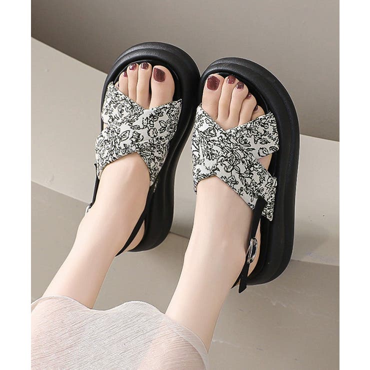 厚底サンダル クロスベルトサンダル 美脚 | SUNSHINE CLOSET | 詳細画像1 