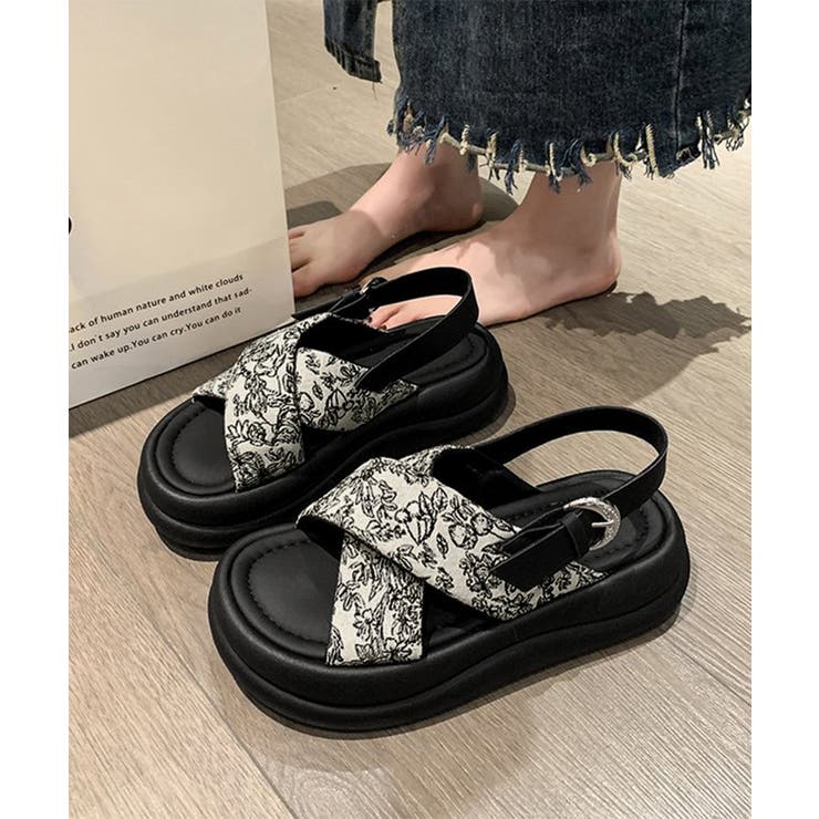 厚底サンダル クロスベルトサンダル 美脚 | SUNSHINE CLOSET | 詳細画像12 