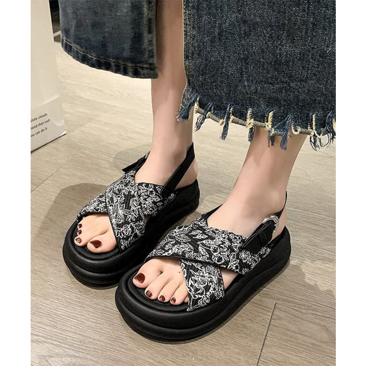 厚底サンダル クロスベルトサンダル 美脚 | SUNSHINE CLOSET | 詳細画像15 