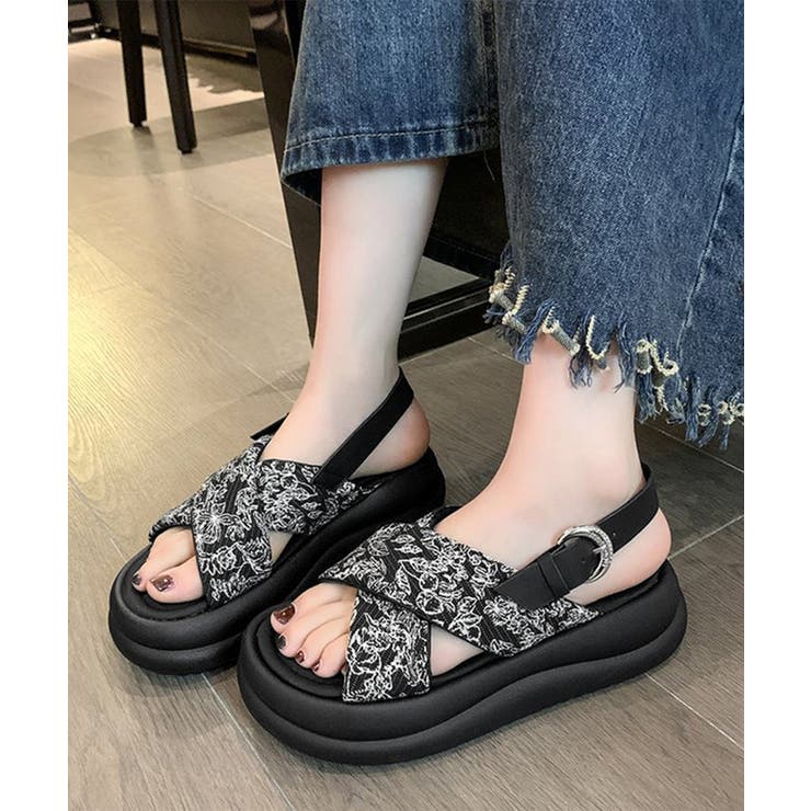 厚底サンダル クロスベルトサンダル 美脚 | SUNSHINE CLOSET | 詳細画像16 