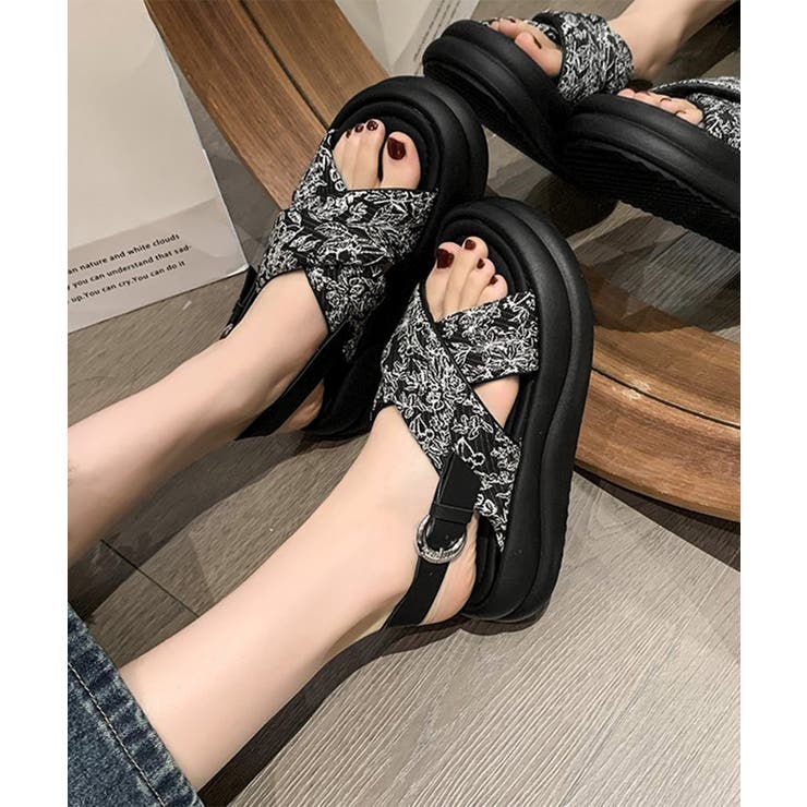 厚底サンダル クロスベルトサンダル 美脚 | SUNSHINE CLOSET | 詳細画像17 