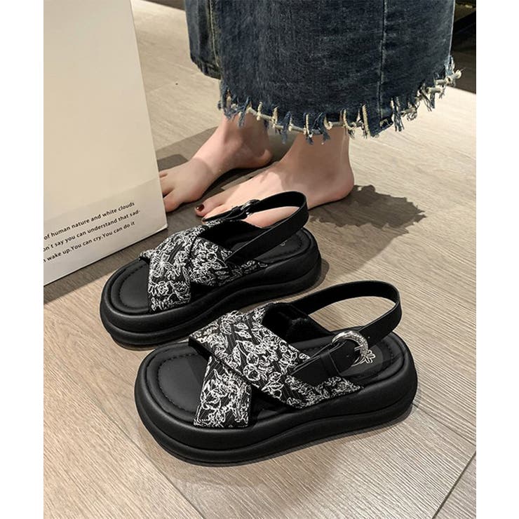 厚底サンダル クロスベルトサンダル 美脚 | SUNSHINE CLOSET | 詳細画像18 
