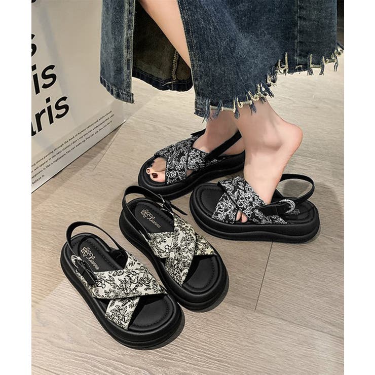 厚底サンダル クロスベルトサンダル 美脚 | SUNSHINE CLOSET | 詳細画像20 