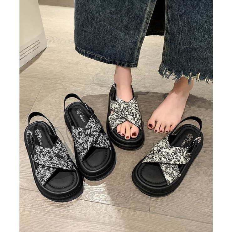 厚底サンダル クロスベルトサンダル 美脚 | SUNSHINE CLOSET | 詳細画像21 