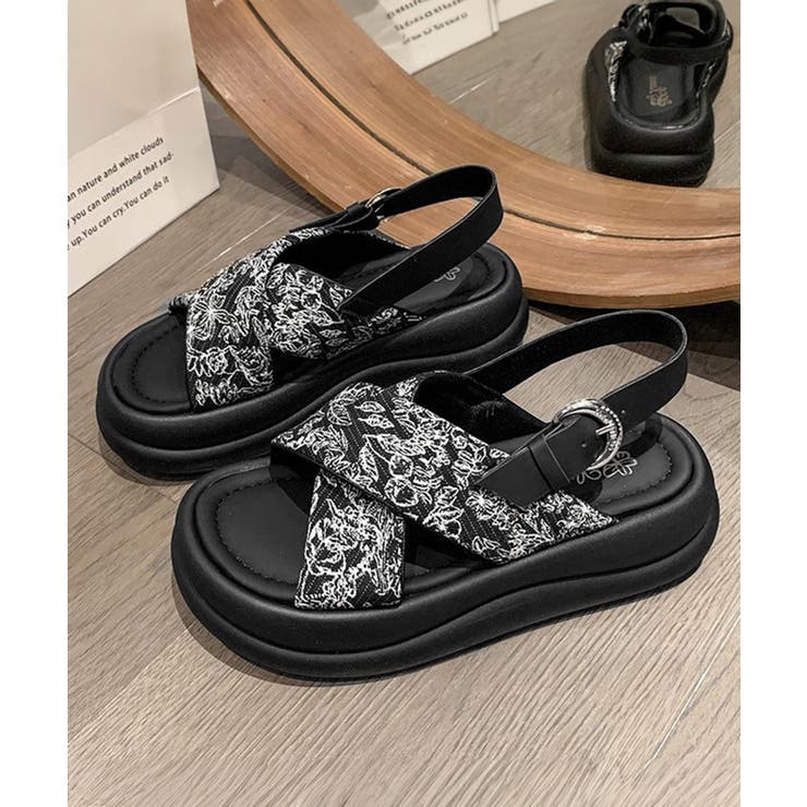 厚底サンダル クロスベルトサンダル 美脚 | SUNSHINE CLOSET | 詳細画像26 