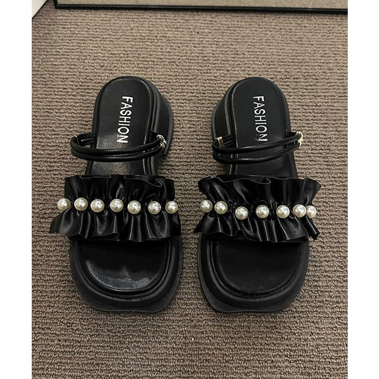 フリルサンダル厚底パールサンダル2way | SUNSHINE CLOSET | 詳細画像12 