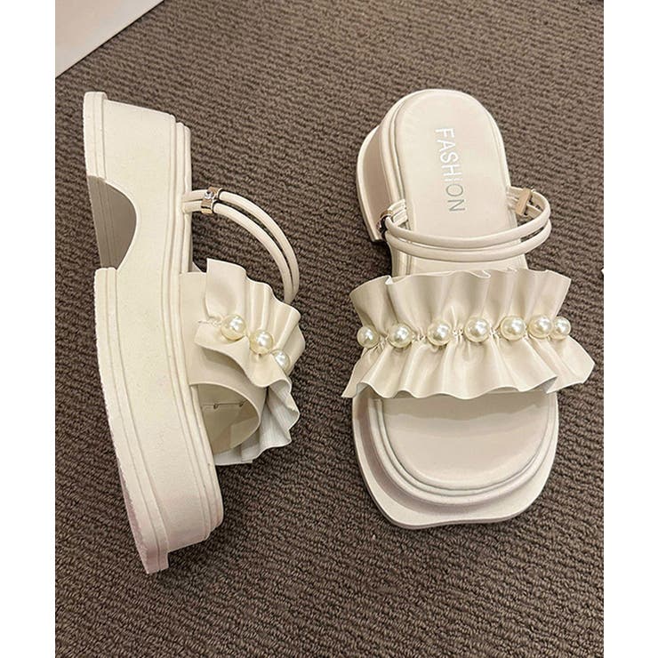 フリルサンダル厚底パールサンダル2way | SUNSHINE CLOSET | 詳細画像17 