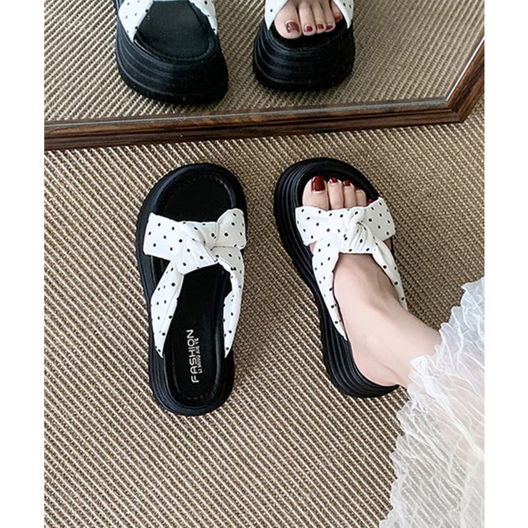 歩きやすい クロスリボンサンダル韓国風 リゾートサンダル | SUNSHINE CLOSET | 詳細画像7 