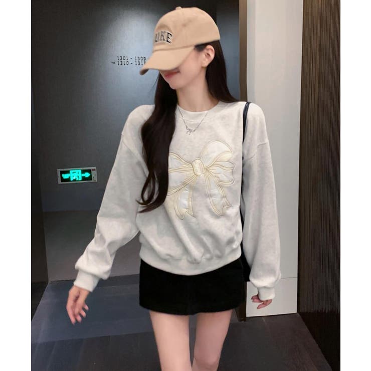 刺しゅうリボンスウェット裏微起毛トップス | SUNSHINE CLOSET | 詳細画像14 