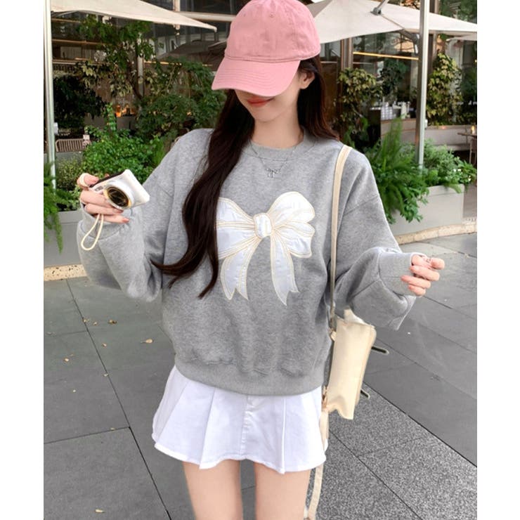 刺しゅうリボンスウェット裏微起毛トップス | SUNSHINE CLOSET | 詳細画像5 
