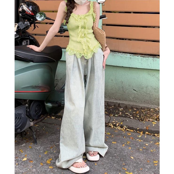 レースフリル ニットタンクトップ 韓国風 | SUNSHINE CLOSET | 詳細画像14 