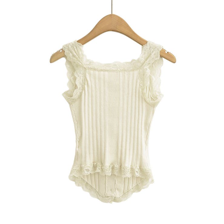 レースフリル ニットタンクトップ 韓国風 | SUNSHINE CLOSET | 詳細画像24 