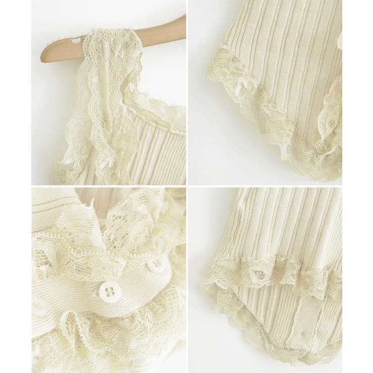 レースフリル ニットタンクトップ 韓国風 | SUNSHINE CLOSET | 詳細画像25 