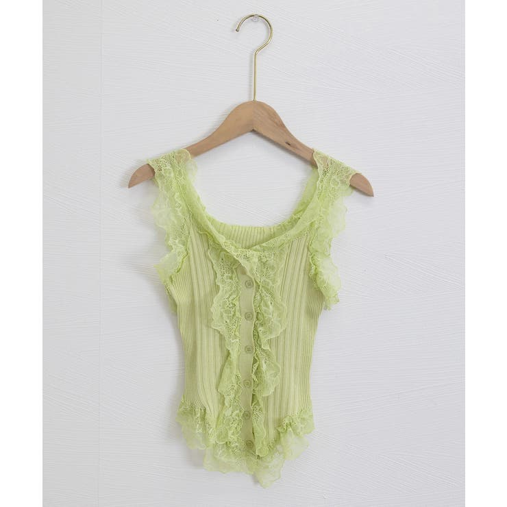 レースフリル ニットタンクトップ 韓国風 | SUNSHINE CLOSET | 詳細画像26 