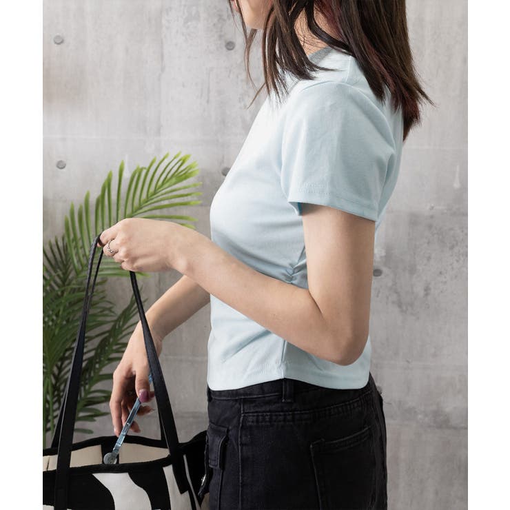 ラウンドネックちびTシャツ レディース 無地タイトtシャツ | SUNSHINE CLOSET | 詳細画像19 