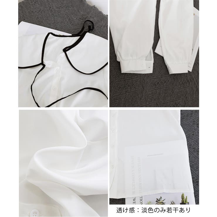 レディース バイカラーシャツブラウス フレンチガーリー | SUNSHINE CLOSET | 詳細画像17 