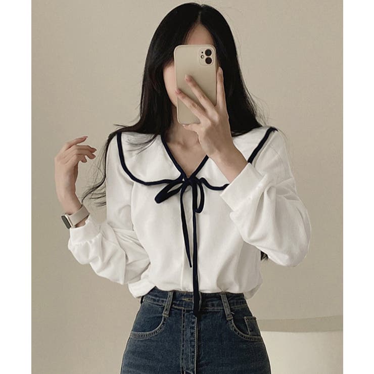 レディース バイカラーシャツブラウス フレンチガーリー | SUNSHINE CLOSET | 詳細画像3 