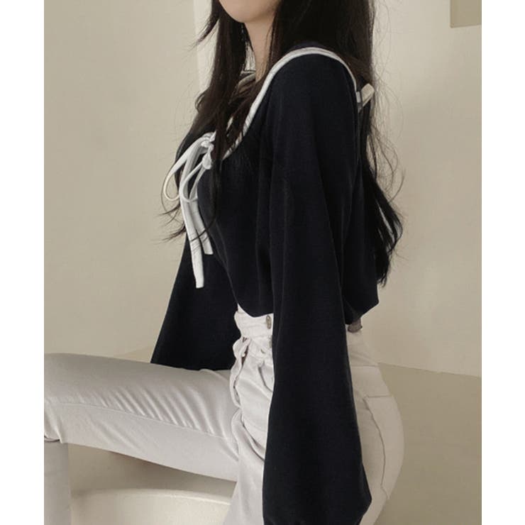 レディース バイカラーシャツブラウス フレンチガーリー | SUNSHINE CLOSET | 詳細画像6 