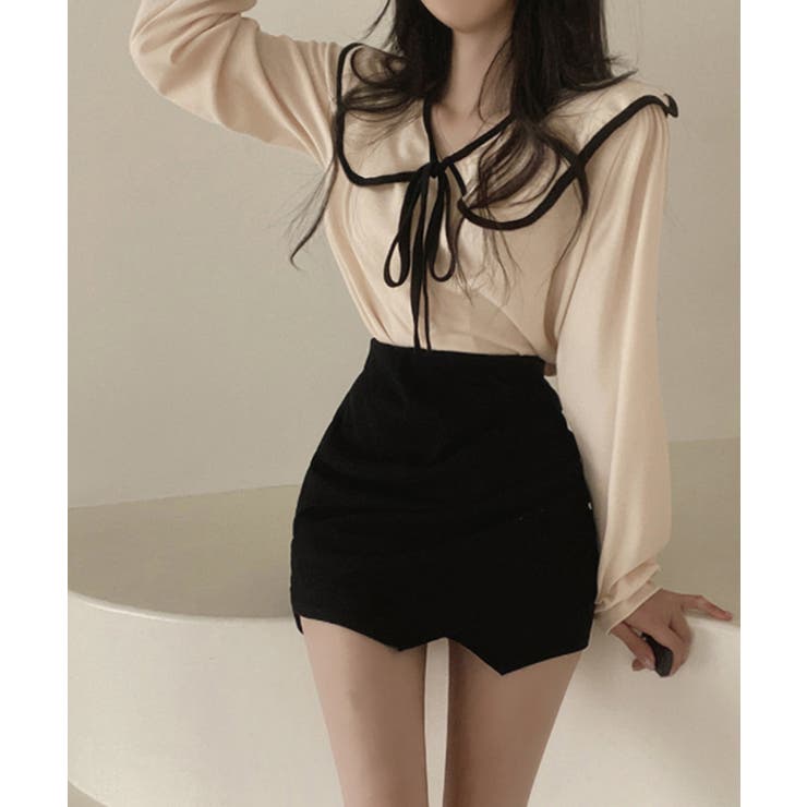 レディース バイカラーシャツブラウス フレンチガーリー | SUNSHINE CLOSET | 詳細画像8 