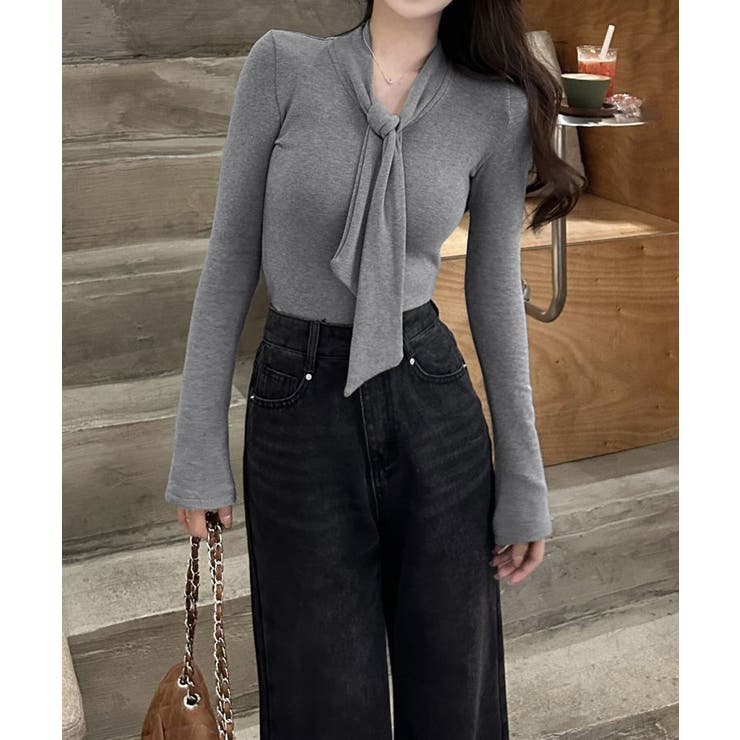 リボンタイ付きトップス ボウタイtシャツ | SUNSHINE CLOSET | 詳細画像11 