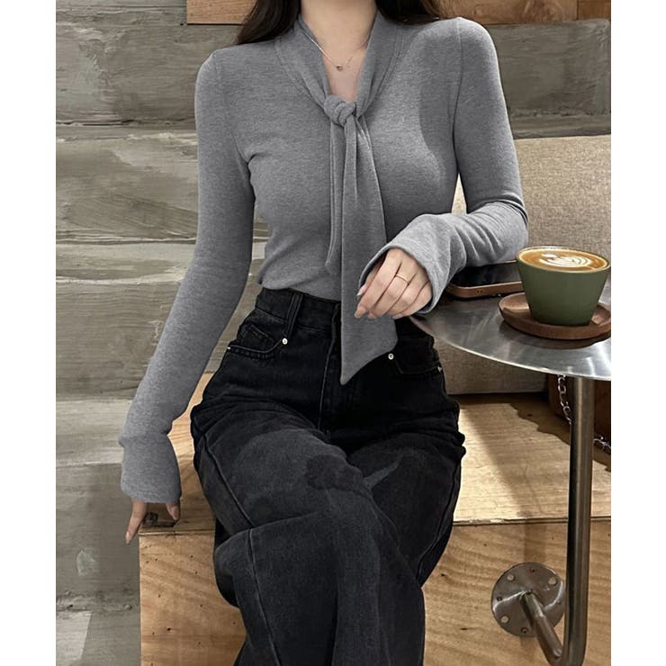 リボンタイ付きトップス ボウタイtシャツ | SUNSHINE CLOSET | 詳細画像12 