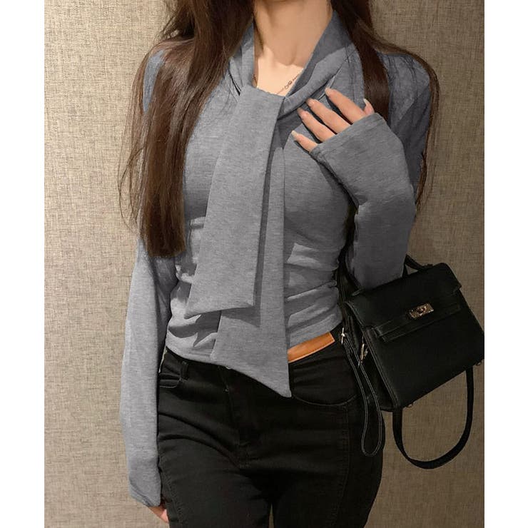 リボンタイ付きトップス ボウタイtシャツ | SUNSHINE CLOSET | 詳細画像13 