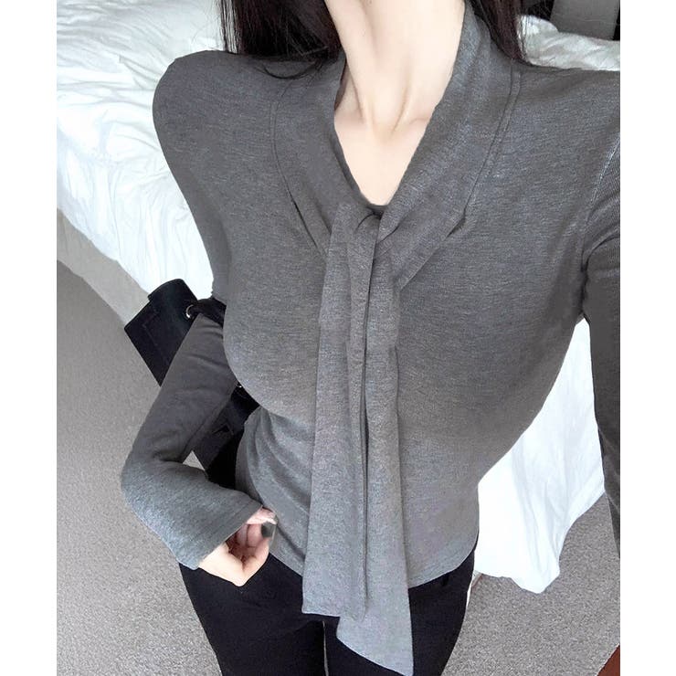 リボンタイ付きトップス ボウタイtシャツ | SUNSHINE CLOSET | 詳細画像14 