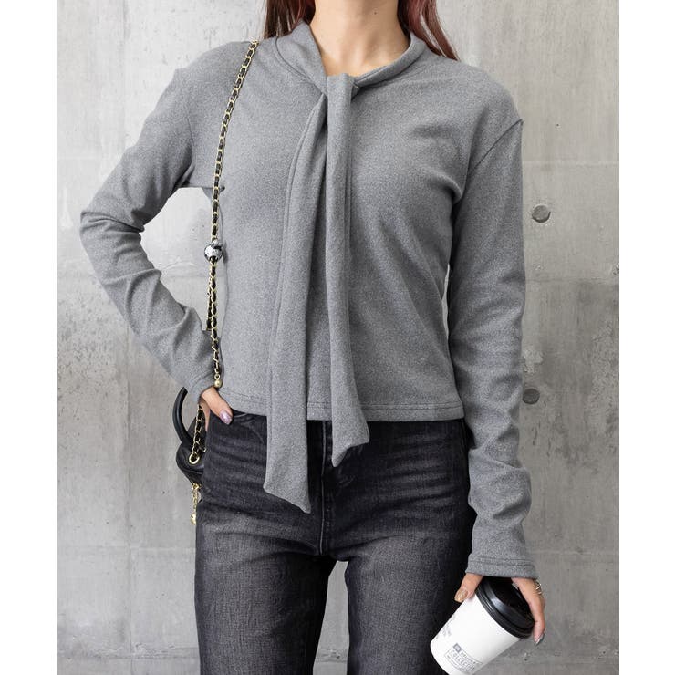 リボンタイ付きトップス ボウタイtシャツ | SUNSHINE CLOSET | 詳細画像17 