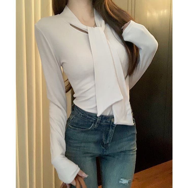 リボンタイ付きトップス ボウタイtシャツ | SUNSHINE CLOSET | 詳細画像9 