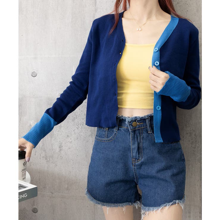 バイカラーニットカーディガンレイヤード風 | SUNSHINE CLOSET | 詳細画像13 