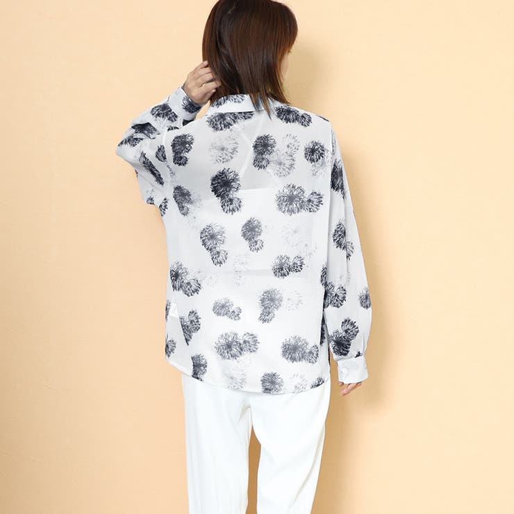 シャツブラウス 花柄 シアーブラウス長袖 | SUNSHINE CLOSET | 詳細画像19 