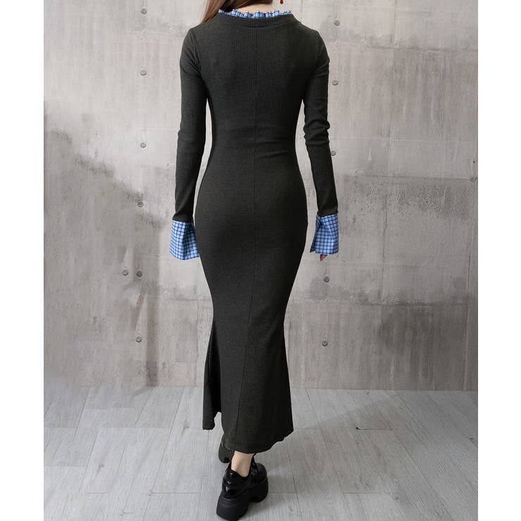 配色リボンニットマーメイドワンピース長袖 | SUNSHINE CLOSET | 詳細画像14 