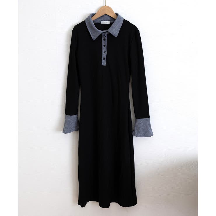 ポロ衿ロングワンピースハーフボタンワンピ | SUNSHINE CLOSET | 詳細画像16 