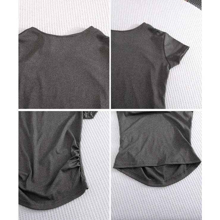 レディース大人可愛いセットアップ サイドギャザーtシャツ レイヤード風フレアパン… | SUNSHINE CLOSET | 詳細画像25 