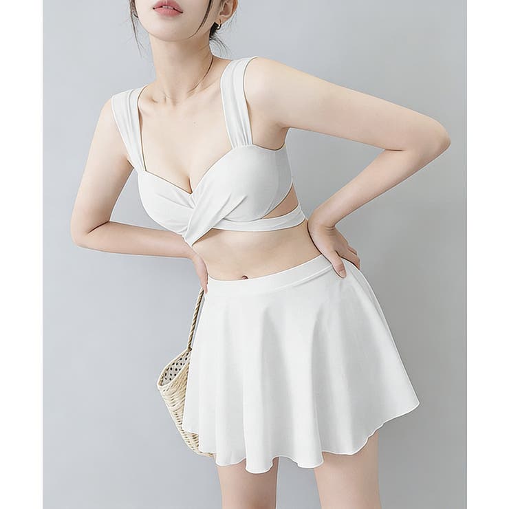レディース セクシークロスバンドゥビキニ ハイウエストフリルミニスカート水着セッ… | SUNSHINE CLOSET | 詳細画像1 
