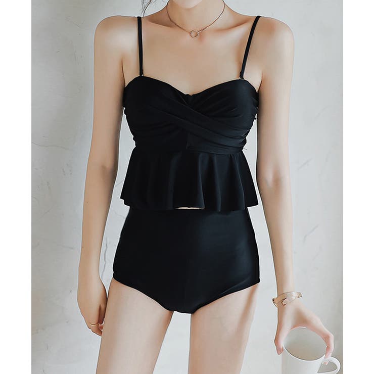 レディースフリル水着2点セット 胸元ツイストトップス ハイウエスショーツ | SUNSHINE CLOSET | 詳細画像7 